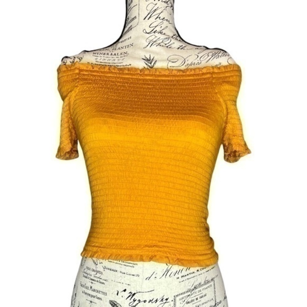 Yellow cropped shirt Maverick the Collection size mesh